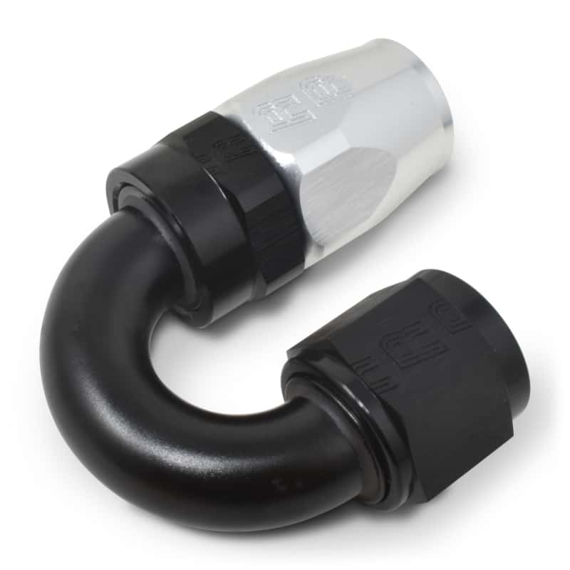 Russell — Russell Performance -10 AN Black/Silver 180 Degree Tight Radius Full Flow Swivel Hose End
Hose Fitting - view 6
