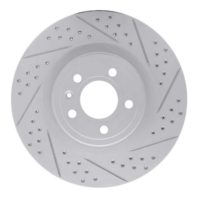 R1 Concepts — R1 11-14 Ford Mustang Front Right Drilled & Slotted Geo-Carbon Rotor - view 1