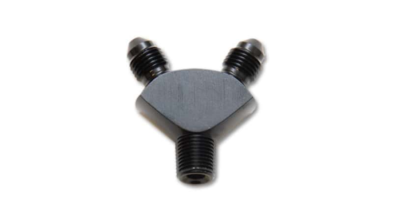 Vibrant — Vibrant -3AN x -3AN x 1/8in NPT Y-Adapter Fitting - Aluminum
1/8"NPTxdual3ANYAdpt
1/8NPTxDual-3ANY-Adp
AN Fitting - view 3