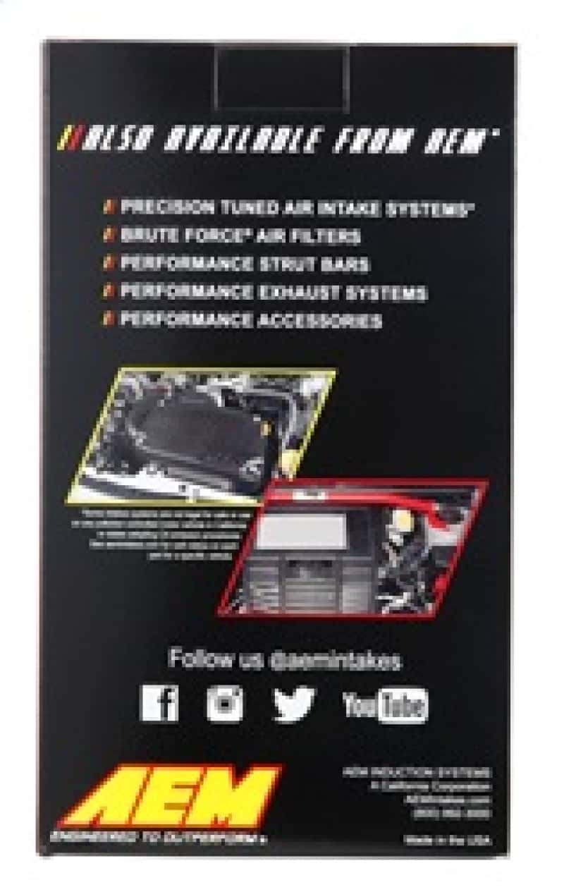 AEM Induction — AEM Dryflow Air Filter - Round Tapered 6in Base OD x 5in Top OD x 5.5in H x 2.5in Flange ID
Universal Race Dry F
Clamp-on Filter - view 11