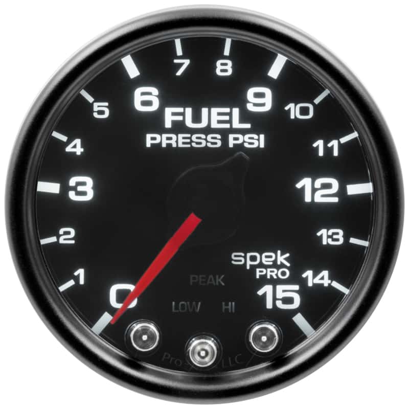 AutoMeter — Autometer Spek-Pro Gauge Fuel Press 2 1/16in 15psi Stepper Motor W/Peak & Warn Blk/Smoke/Blk
GA 2" FP 15 BSB SPEK - view 2