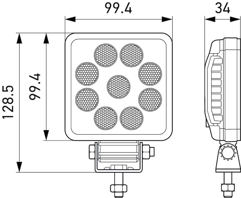 Hella — Hella ValueFit LED Work Light PS1000 LED MV CR LT
Universal Work Lamp - view 9