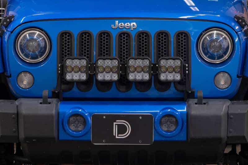 Diode Dynamics — Diode Dynamics Jeep JK SS5 4-Pod CrossLink Grille Lightbar Kit Pro - Yellow Combo - view 2