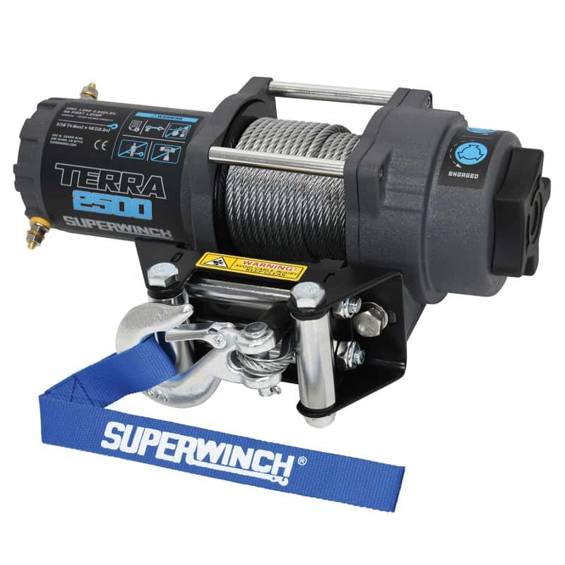 Superwinch — Superwinch 2500 LBS 12V DC 3/16in x 40ft Steel Rope Terra 2500 Winch - Gray Wrinkle - view 1