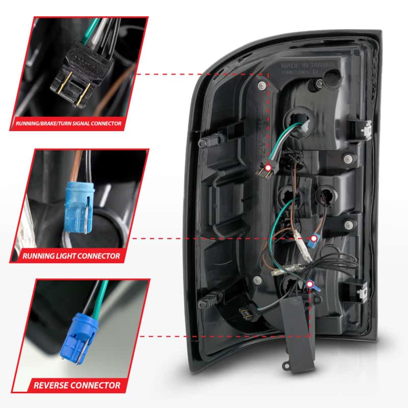 ANZO — ANZO 14-18 GMC Sierra 1500 Full LED Taillights Black Housing Clear Lens (w/C Light Bars)
Tail Light Set - view 11