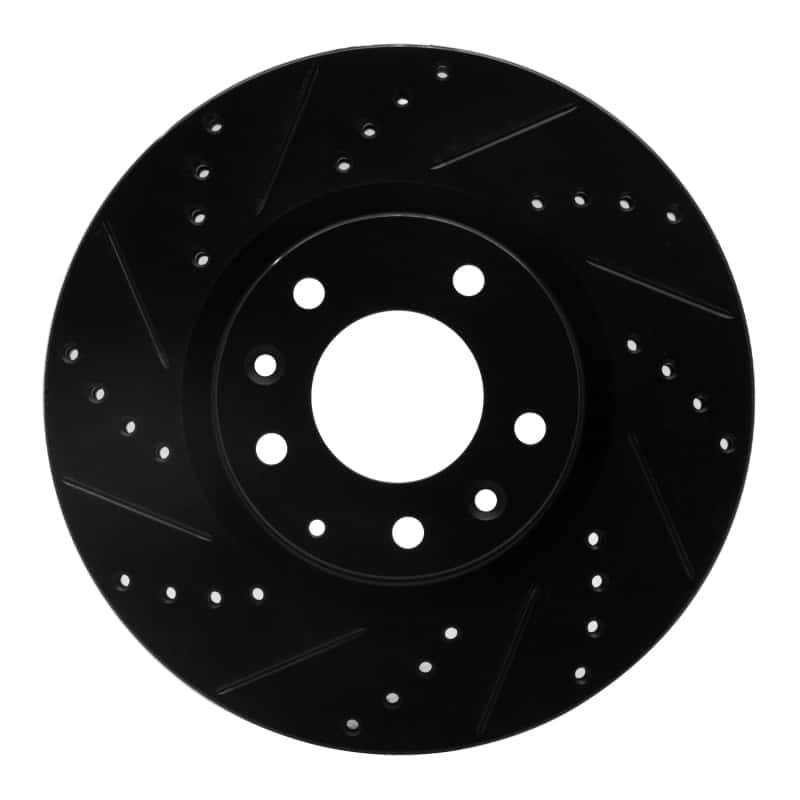 R1 Concepts — R1 04-08 Mazda RX-8 Front Left Drilled & Slotted Black Brake Rotor
R1 Brake Rotor Drill - view 1