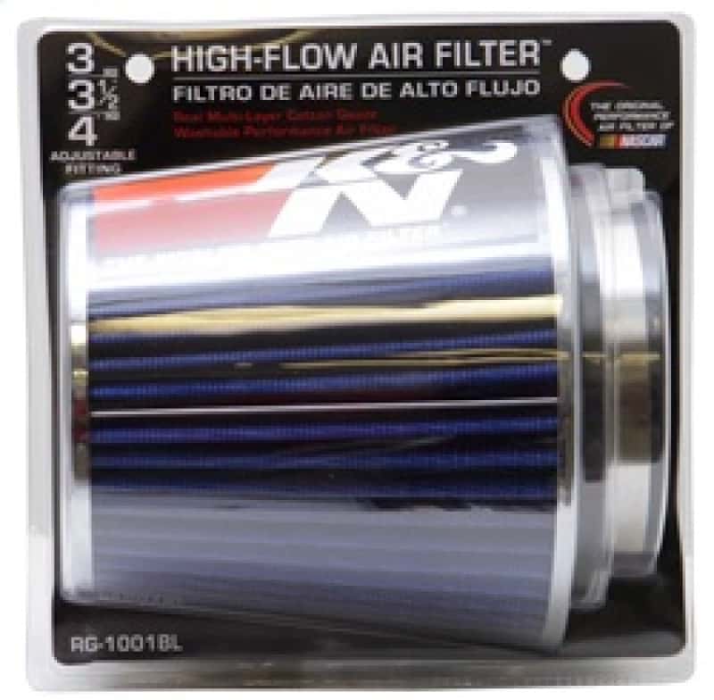 K&N Engineering — K&N Universal Air Filter Chrome Round Tapered Blue - 4in Flange ID x 1.125in Flange Length x 5.5in H
Universal Clamp-On A
Clamp-on Air Filter - view 11