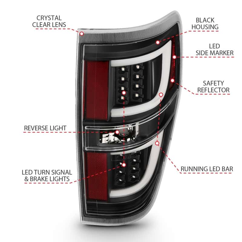 ANZO — ANZO 2009-2013 Ford F-150 LED Taillights Black
TailLightSet - view 5