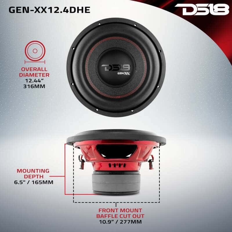 DS18 — DS18 12in 600 Watts RMS 4 ohm DVC Double Stacked Magnet High Excursion Subwoofers - view 2