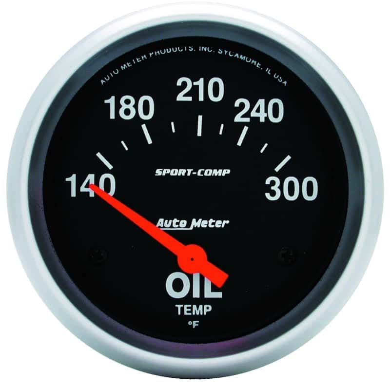 AutoMeter — Autometer Sport-Comp 2 5/8in 140-300 Deg F Short Sweep Electronic Oil Temperature Gauge
2-5/8" OIL TEMP, 140 - view 1