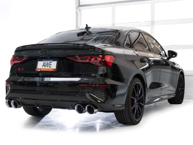 AWE Tuning — AWE 22-24 Audi 8Y S3 Track Edition Exhaust  - Chrome Silver Tips
Track Catback - view 3