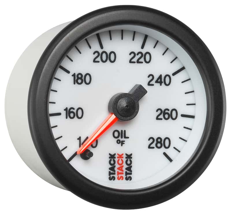 AutoMeter — Autometer Stack 52mm 140-280 Deg F 1/8in NPTF Male Pro Stepper Motor Oil Temp Gauge - White
Ga OT ProStpr W 280F - view 5