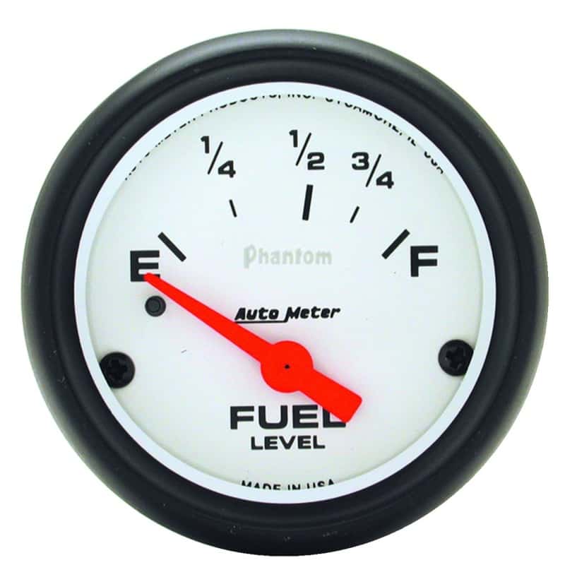 AutoMeter — Autometer Phantom Fuel Level 2 5/8in 0 ohm to 90 ohm Electric Gauge
2-5/8" FUEL LEVEL, 0 - view 1