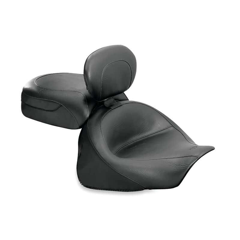 Mustang Motorcycle — Mustang 03-08 Kawasaki Vulcan 1600 Classic, 05-08 Nomad Tour 2PC Seat w/Driver Backrest - Black - view 1