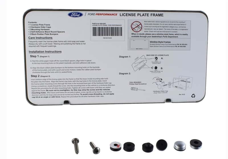 Ford Racing — Ford Racing Slim License Plate Frame - Brushed Stainless Steel - view 6