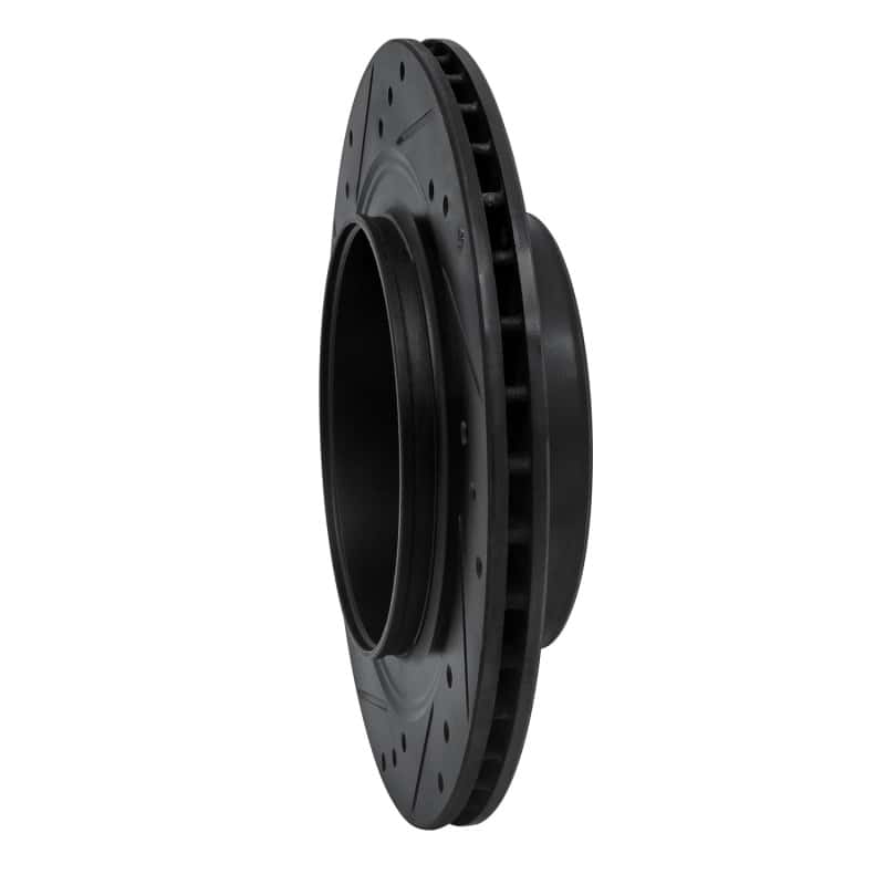 R1 Concepts — R1 02-10 Saab 9-5 Rear Right Drilled & Slotted Black Brake Rotor
R1 Brake Rotor Drill - view 4