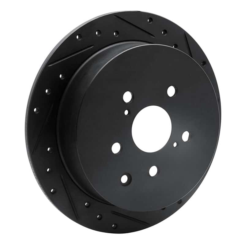 R1 Concepts — R1 10-20 Lexus RX450h Rear Right Drilled & Slotted Black Brake Rotor
R1 Brake Rotor Drill - view 2