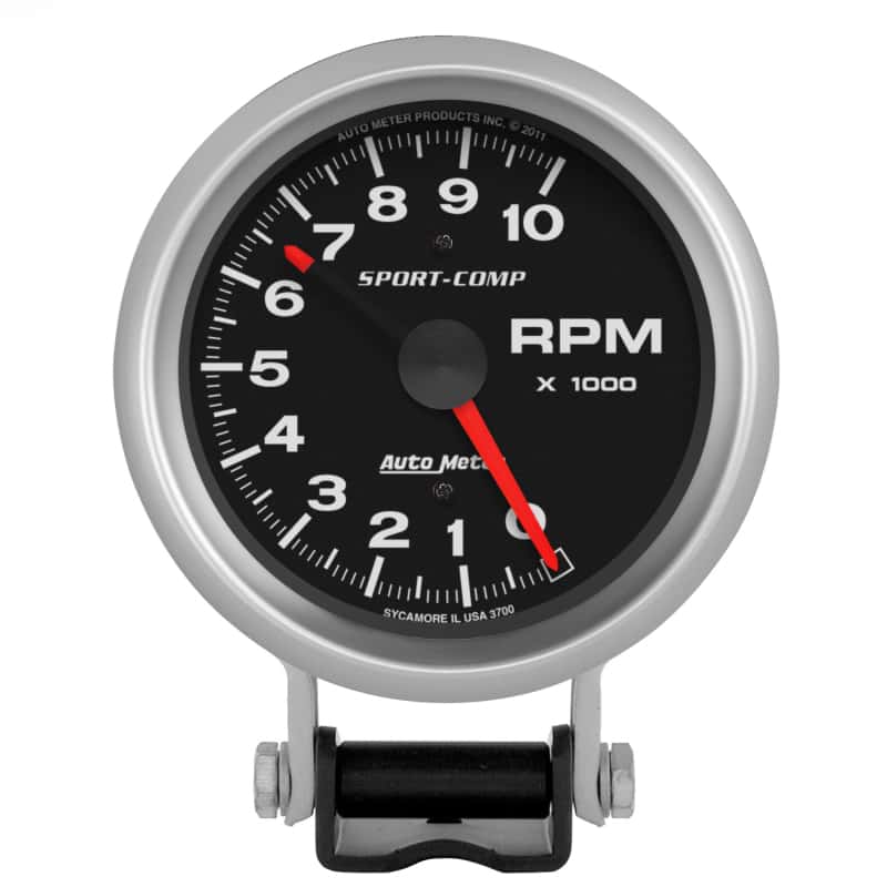 AutoMeter — Autometer Standard 3-3/4in 10,000 RPM Pedestal Mount Tachometer Sport Comp
3-3/4" TACH, 10,000 - view 1