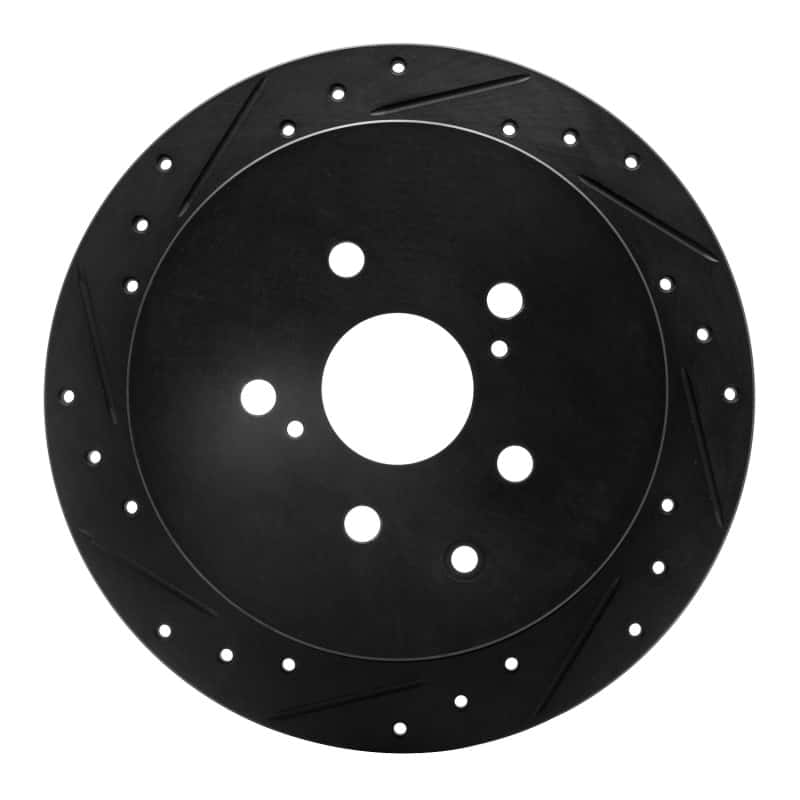 R1 Concepts — R1 10-20 Lexus RX450h Rear Left Drilled & Slotted Black Brake Rotor
R1 Brake Rotor Drill - view 1