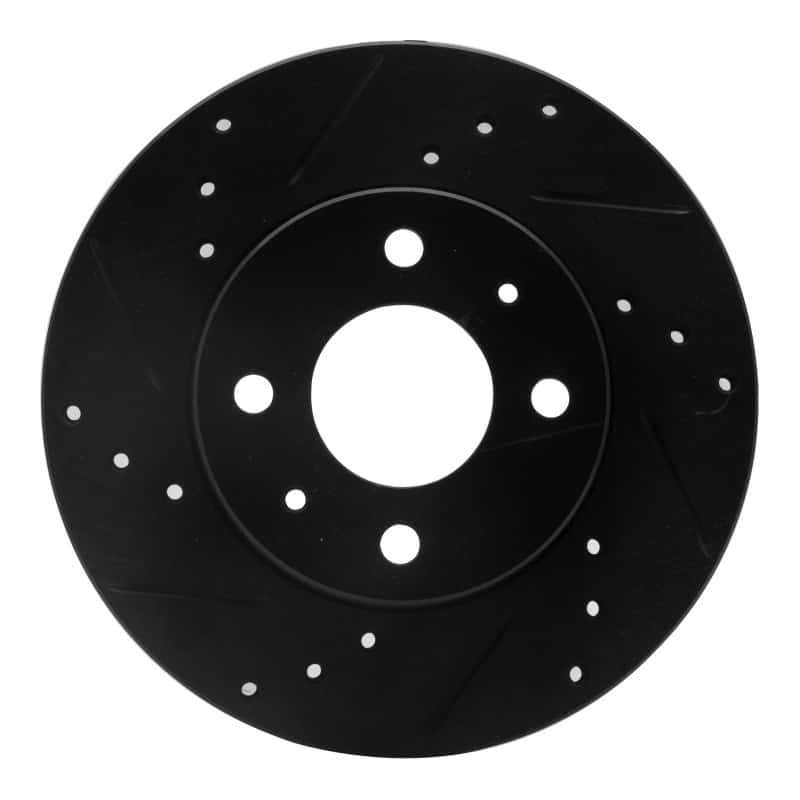 R1 Concepts — R1 95-00 Nissan 200SX Front Left Drilled & Slotted Black Brake Rotor
R1 Brake Rotor Drill - view 1