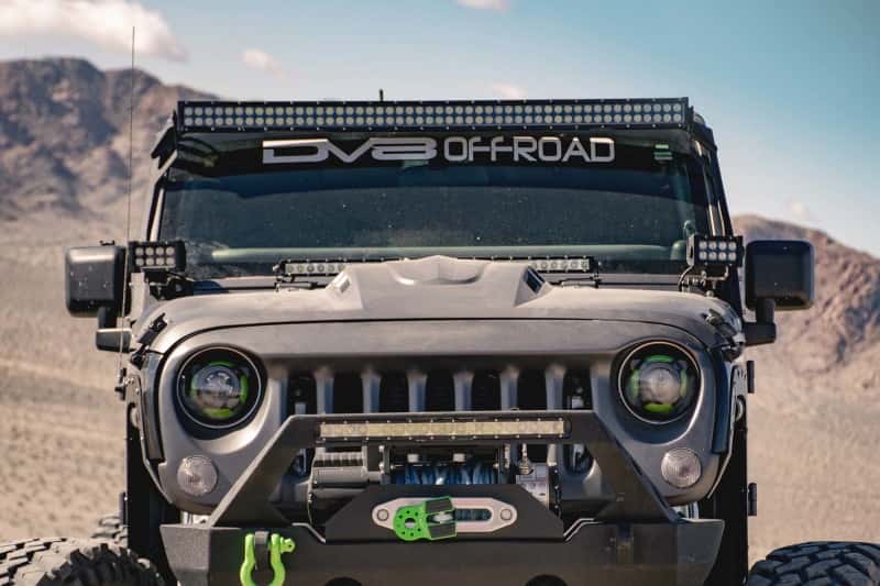 DV8 Offroad — DV8 Offroad 07-18 Jeep Wrangler JK Metal Heat Dispersion Hood - Primer Black - view 5