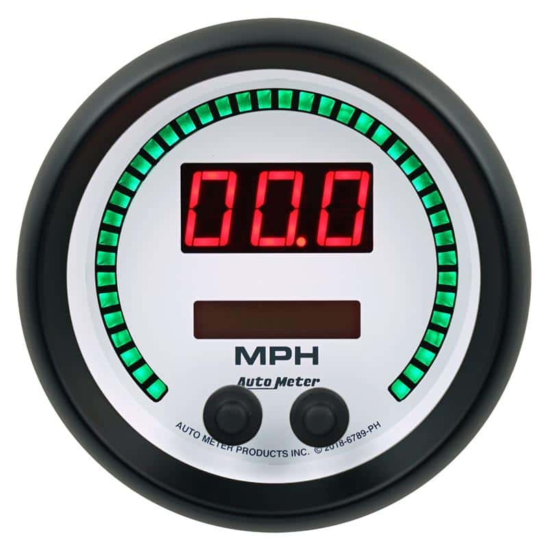 AutoMeter — Autometer 85.7mm White Switchable 260 MPH / 260 KM/H Speedometer Phantom Elite Digital Gauge - view 1