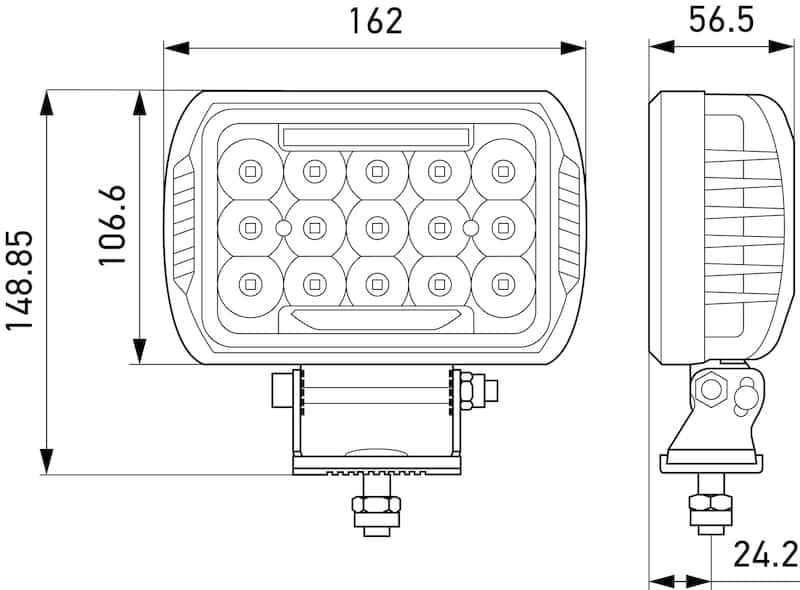 Hella — HELLA Value Fit 450 LED Lamp - 10-30 VDC 75W Driving Light Kit - view 4