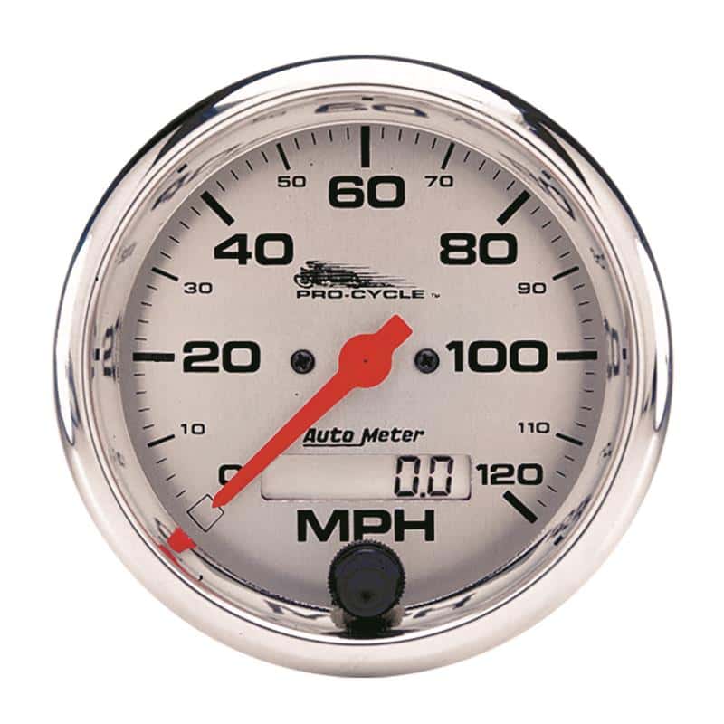 AutoMeter — Autometer Pro-Cycle Gauge Speedo 3 3/4in 120 Mph Elec Silver
3.75" SPD 120M SL PC - view 2
