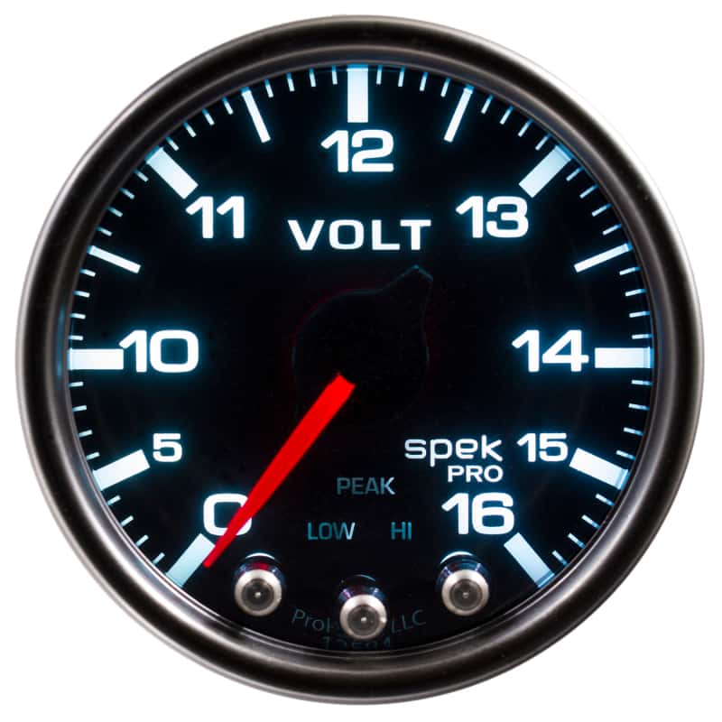 AutoMeter — Autometer Spek-Pro Gauge Voltmeter 2 1/16in 16V Stepper Motor W/Peak & Warn Blk/Smoke/Blk
GA 2" VOLT BSB SPEK - view 5