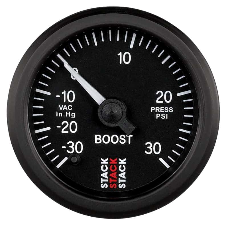 AutoMeter — Autometer Stack 52mm -30INHG to +30 PSI (Incl T-Fitting) Pro Stepper Motor Boost Press Gauge - Black
Ga Bst Stpr Bk 30psi - view 1