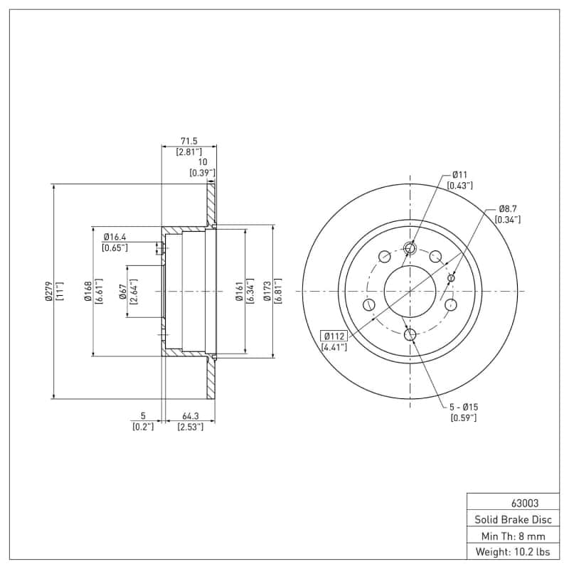 DFC — DFC 61-91 Mercedes-Benz 380SL Rear GeoSPEC Coated Rotor
DFC Brake Rotor - view 6