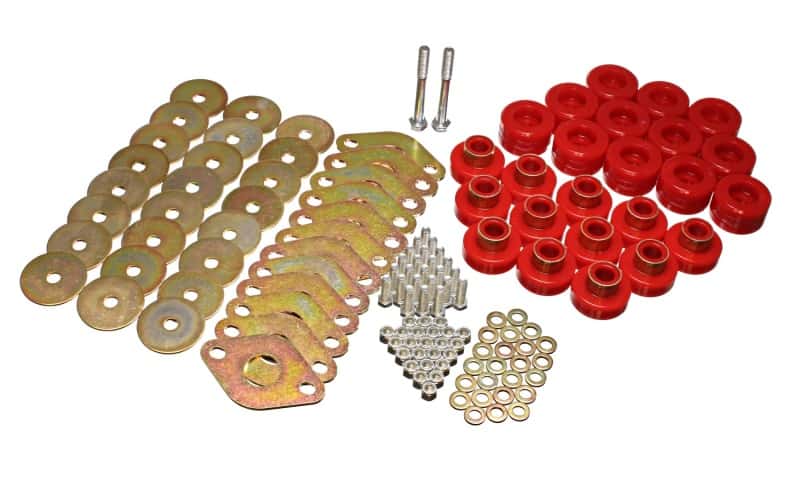Energy Suspension — Energy Suspension Body Mount Set W/Hardware - Red
BodyMntBshKt - view 1