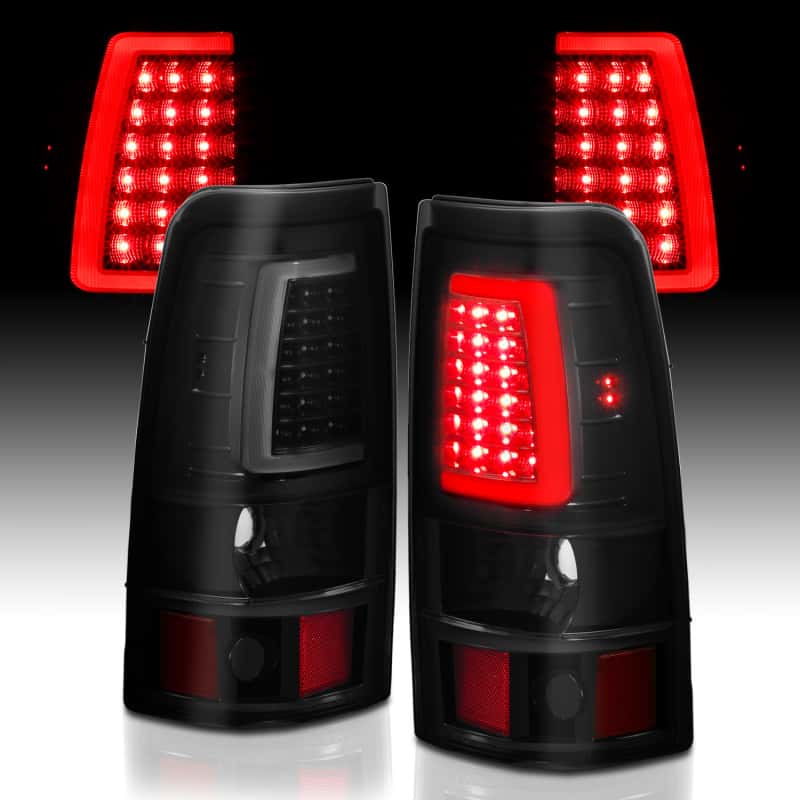 ANZO — ANZO 1999-2002 Chevy Silverado 1500 LED Taillights Plank Style Black w/Smoke Lens - view 6