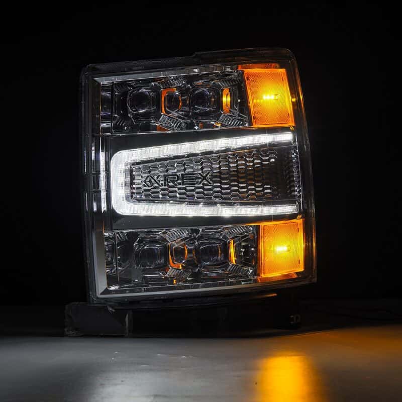 AlphaRex — AlphaRex 04-15 Chevy 1500HD NOVA-Series LED Proj Headlights Chrome w/Activ Light/Seq Signal & SB DRL
Projector Headlights - view 3