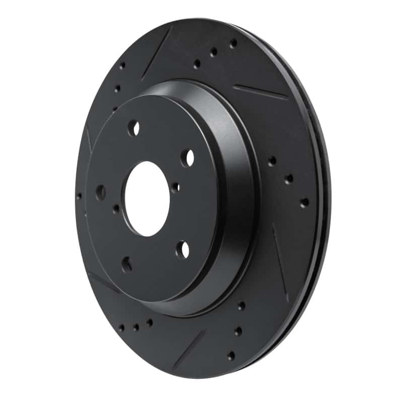 R1 Concepts — R1 -25 Subaru Crosstrek Rear Left Drilled & Slotted Black Brake Rotor
R1 Brake Rotor Drill - view 2