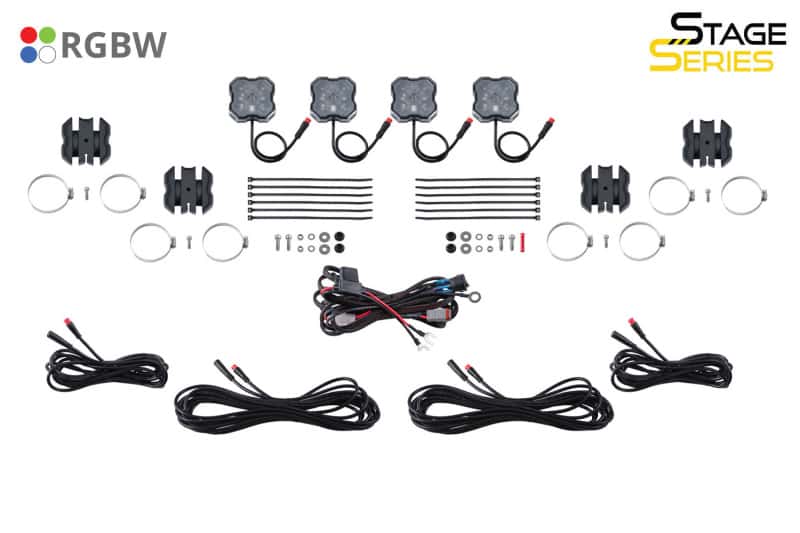 Diode Dynamics — Diode Dynamics Stage Series SXS Rock Light Installer Kit - RGBW M8 w/Controller (4-pack) - view 11