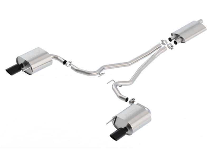 Borla — Borla 15-17 Ford Mustang EcoBoost 2.3L EC-Type Cat Back Single Round 4.0in OD 9.5in L Tips Exhaust
Cat-Back System - view 2
