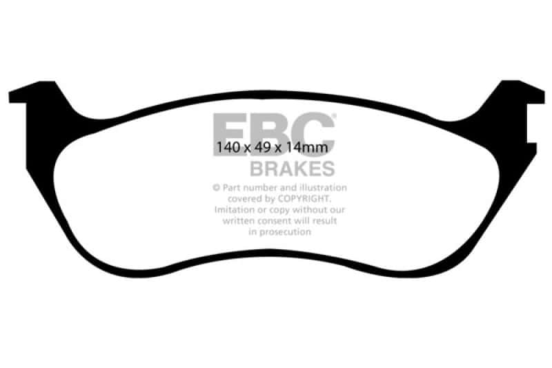 EBC — EBC 02-05 Ford Explorer 4.0 2WD Yellowstuff Rear Brake Pads
Disc Brake Pad - view 1