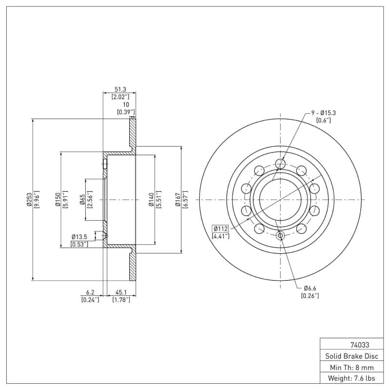 DFC — DFC 10-19 Audi A3 Rear GeoSPEC Coated Rotor
DFC Brake Rotor - view 6