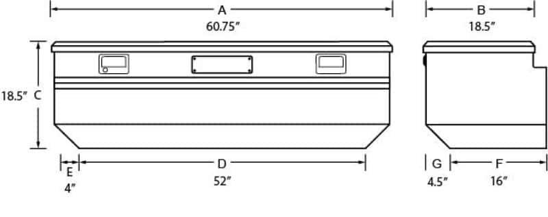 Tradesman — Tradesman Aluminum Flush Mount Truck Tool Box (60in.) - Brite - view 2