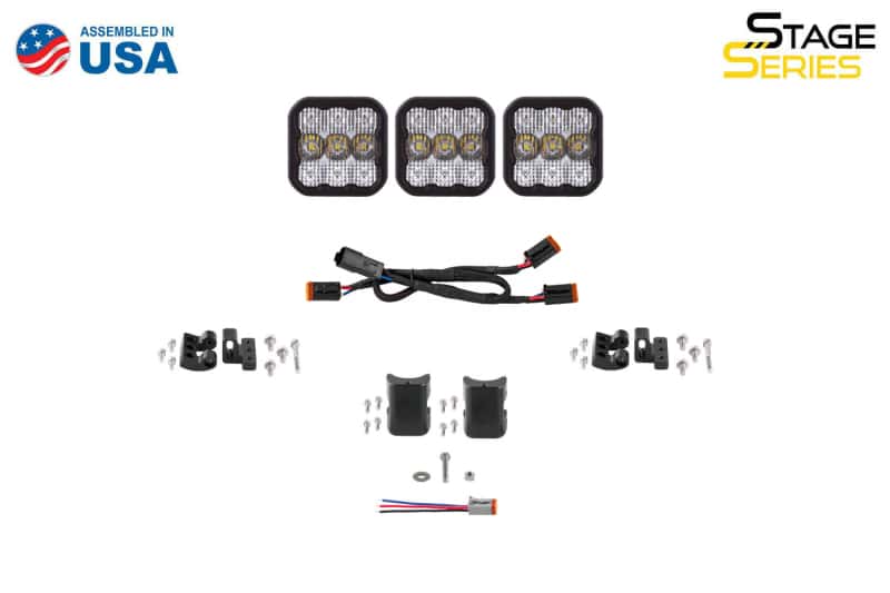 Diode Dynamics — Diode Dynamics SS5 Pro Universal CrossLink 3-Pod Lightbar - Yellow Driving - view 6