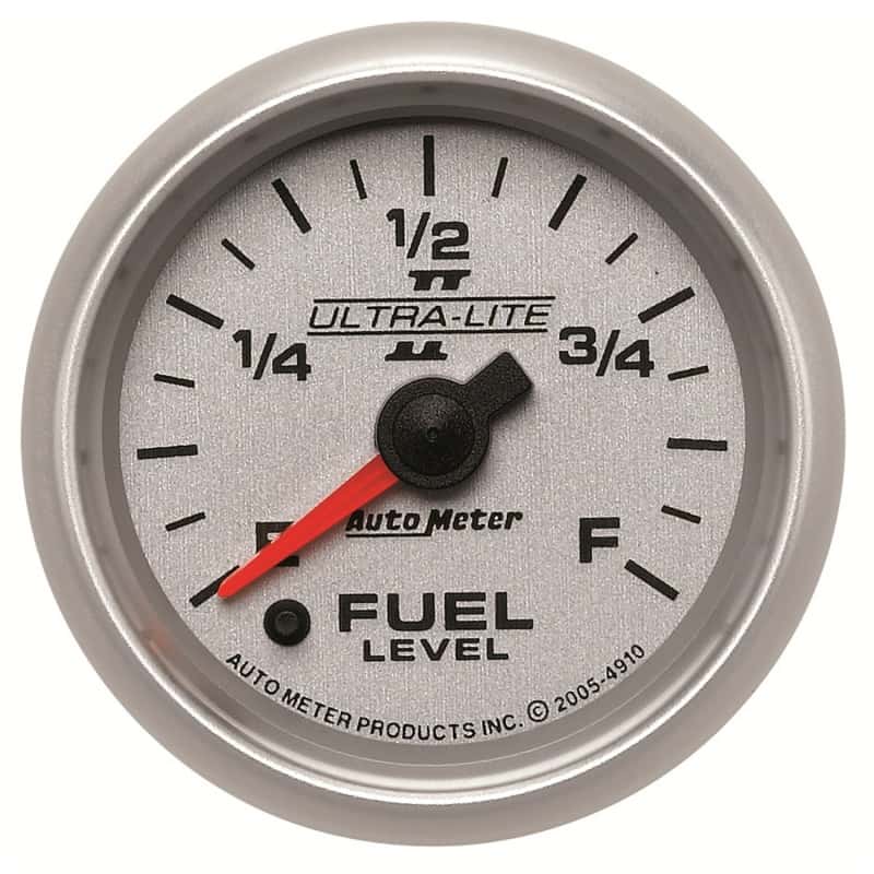 AutoMeter — Autometer Ultra-Lite II 2-1/16in 0-280 Ohm Programmable Fuel Level Gauge
2-1/16" FUEL LEVEL, - view 1