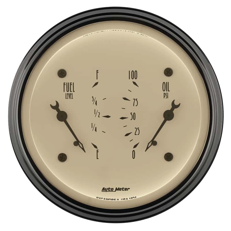 AutoMeter — AutoMeter Gauge Dual Fuel & Oilp 3-3/8in. 0 Ohm(e) to 90 Ohm(f)& 100PSI Elec Antique Beige
GA 3.4" OIL/FU 90 AB - view 4