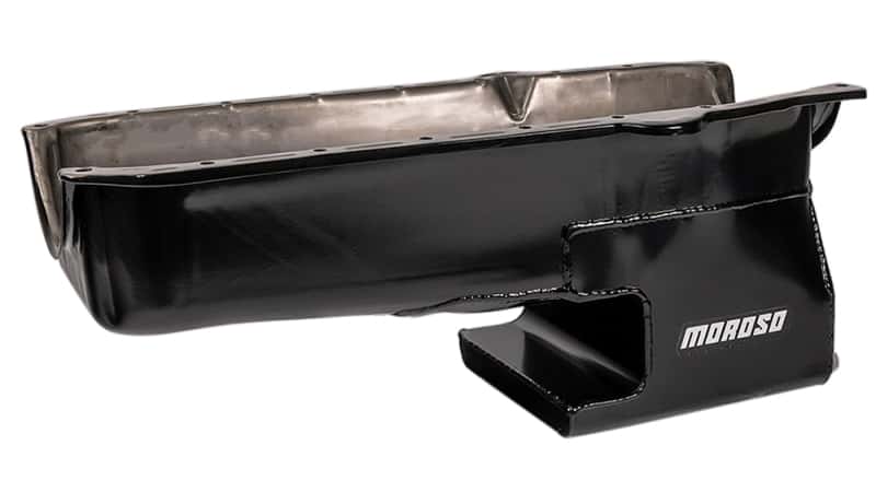 Moroso — Moroso 86-Up Chevrolet Small Block (w/1 Piece Rear Main Seal) Wet Sump 6qt 9in Steel Oil Pan - Black - view 4