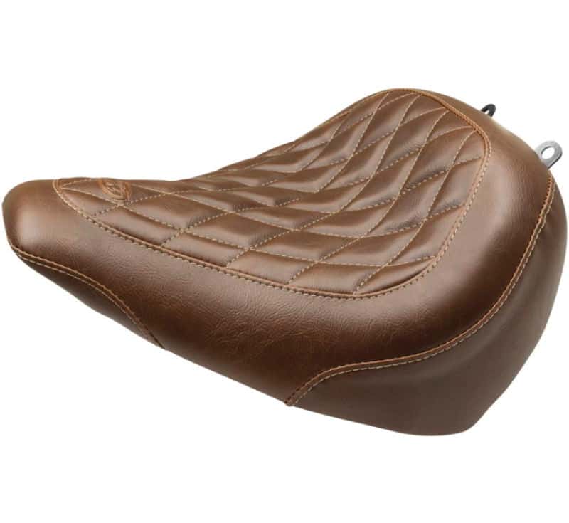 Mustang Motorcycle — Mustang Harley Breakout Wide Tripper Solo Seat Diamond Stitch - Brown - view 2
