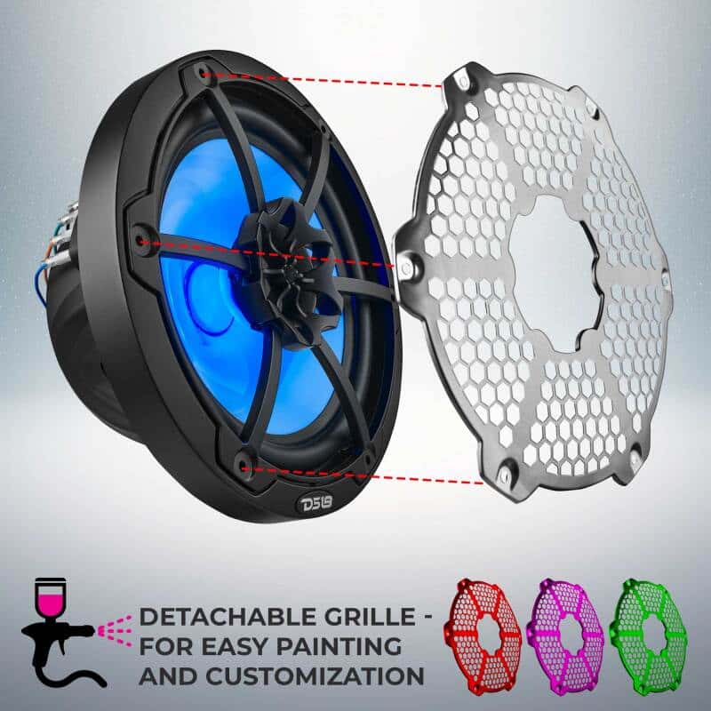 DS18 — DS18 NXL-M Series Speaker w/ RGB LED Lights 8in 2-Way 125 Watts RMS 4 ohm Black - view 8
