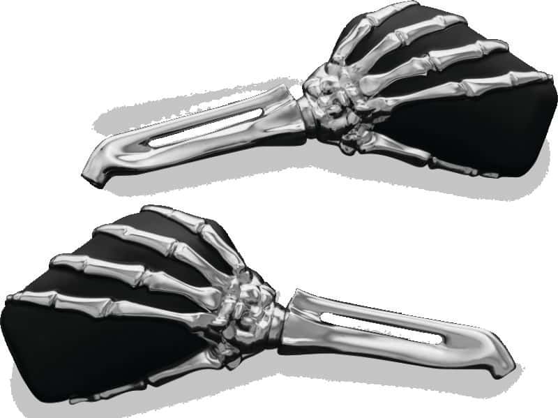 Kuryakyn — Kuryakyn Skeleton Hand Mirrors Chrome/Black - view 1