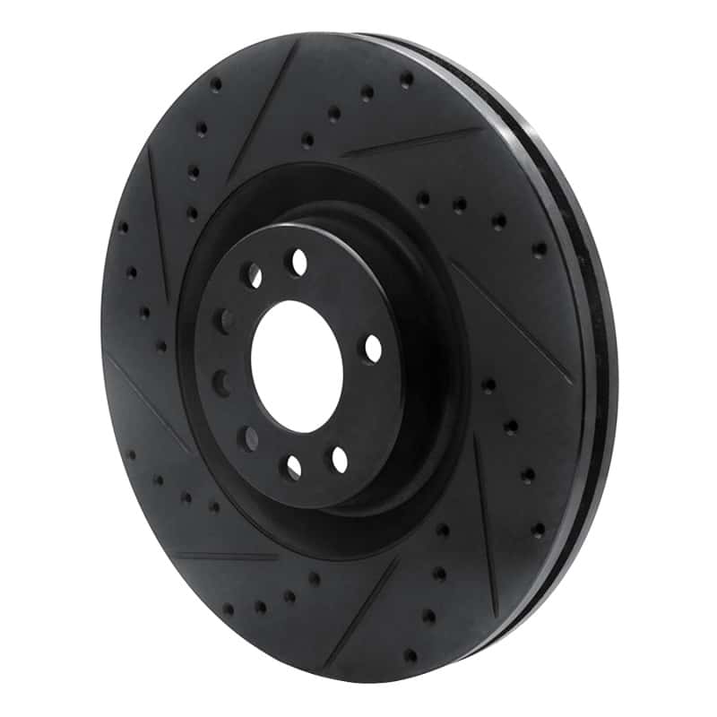 R1 Concepts — R1 08-11 Saab 9-3 Front Left Drilled & Slotted Black Brake Rotor
R1 Brake Rotor Drill - view 2