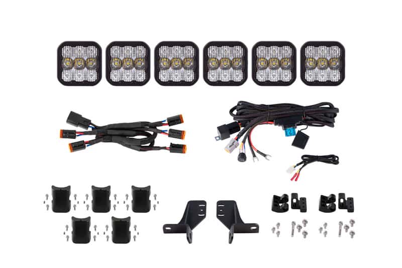 Diode Dynamics — Diode Dynamics Bronco SS5 6-Pod CrossLink Grille Lightbar Kit Pro - White Combo - view 1