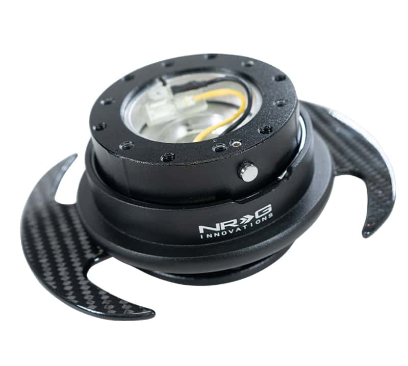 NRG — NRG Quick Release Kit Gen 3.0 - Black Body / Black Ring w/ Carbon Fiber Handles - view 1